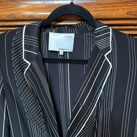 3.1 Phillip Lim Pinstripe Silk Double Breasted Pajama Jacket - Picture 4 of 8